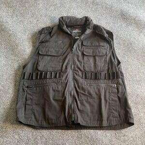 Rothco Ranger Vest Mens Large Black Tactical Utility Multi-Pocket Military Zip